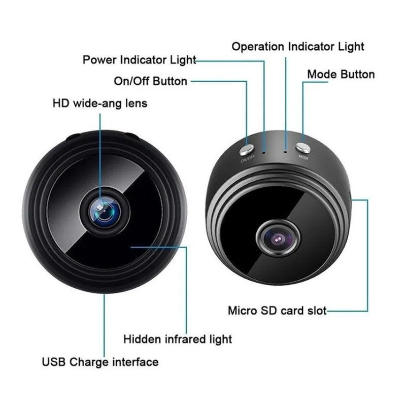 A9 Mini WiFi Wireless IP Security Camera – 1080p HD, Night Vision, Motion Alerts