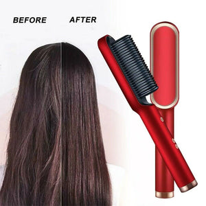 Hair Straightener Comb Brush – 2-in-1 Styling Tool with 5 Heat Settings | Painless & Quick Hair Smoothing