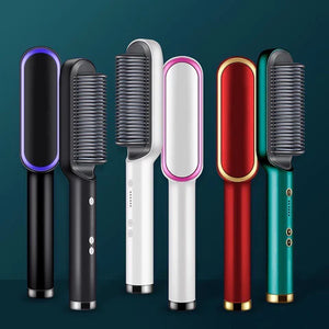 Hair Straightener Comb Brush – 2-in-1 Styling Tool with 5 Heat Settings | Painless & Quick Hair Smoothing