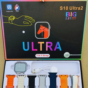 S10 Ultra 2 Smart Watch with 7 Straps – Infinite Display, Bluetooth Calling & Health Tracking