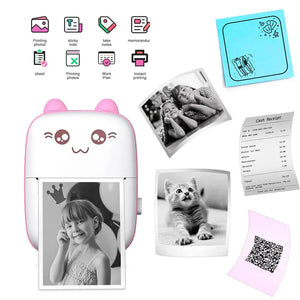 Wireless Mini Thermal Printer – Instant Inkless Photo & Label Printer (For Kids & Office Use)