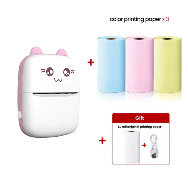 Wireless Mini Thermal Printer – Instant Inkless Photo & Label Printer (For Kids & Office Use)